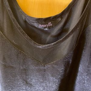 Black Mesh-Inset Hammered Satin Camisole